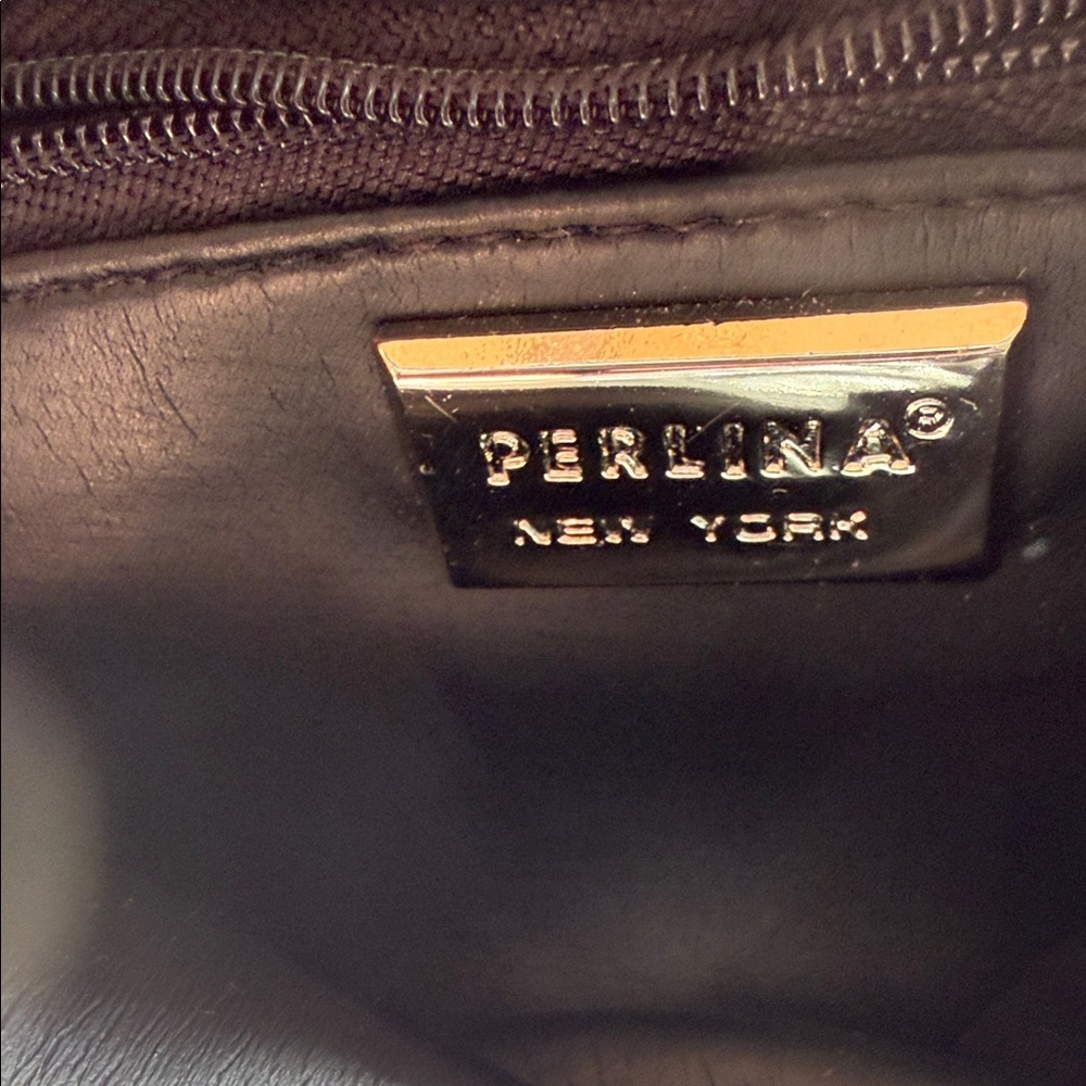 Perlina Leather Crossbody Bag with Front Logo Plaque - Dark Brown - Picture 4 of 9